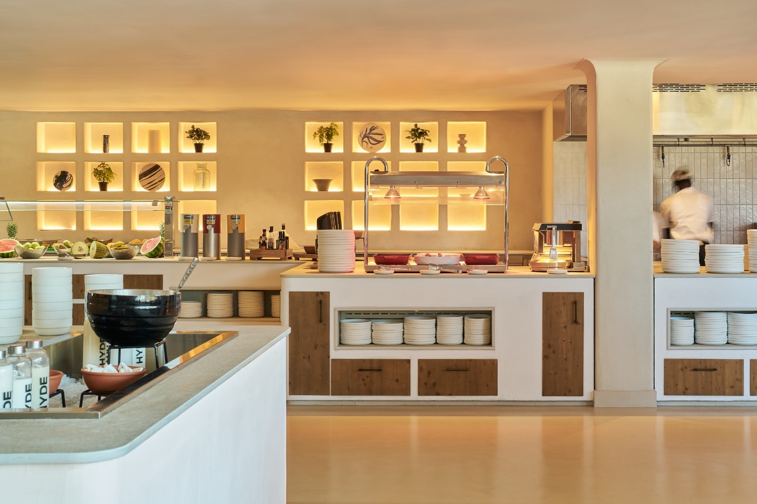 image showing the buffet for the breakfast in the restroom